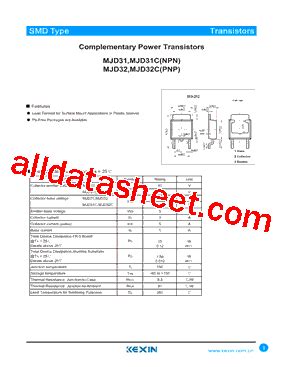 MJD31 Datasheet PDF Guangdong Kexin Industrial Co Ltd