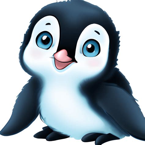 Cute And Adorable Fluffy Baby Polar Pinguin Cartoon Creative Fabrica