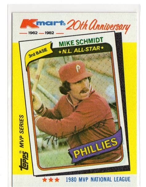 Mike Schmidt Topps Kmart Th Anniversary Mvp Series Id N