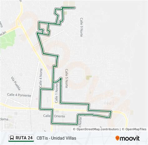 Ruta 24 Horarios Paradas Y Mapas Ramal Cbtis Unidad Villas