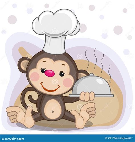 Cook Monkey Stock Vector Illustration Of Background 43297540