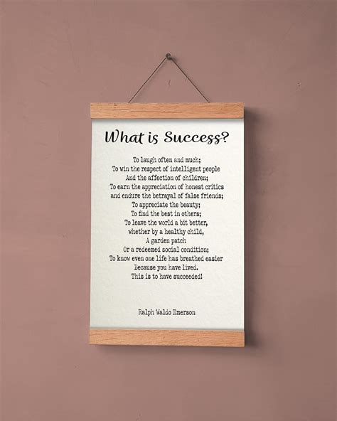 What Is Success By Ralph Waldo Emerson Printable Quote Poetry Wall