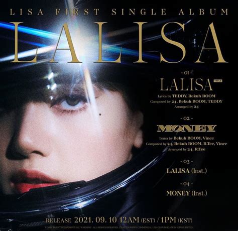 BLΛƆKPIИK on Instagram LISA FIRST SINGLE ALBUM LALISA TRACKLIST