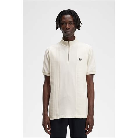 Fred Perry Fred Rib Insert Polo Sn Men Ecru Flannels