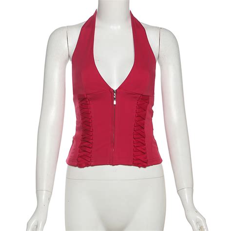 Cutenew เสอกกเซกซ Halter คอวแขน Backless Skinny Look Thinner Hot Chick แฟชนบรรยากาศ