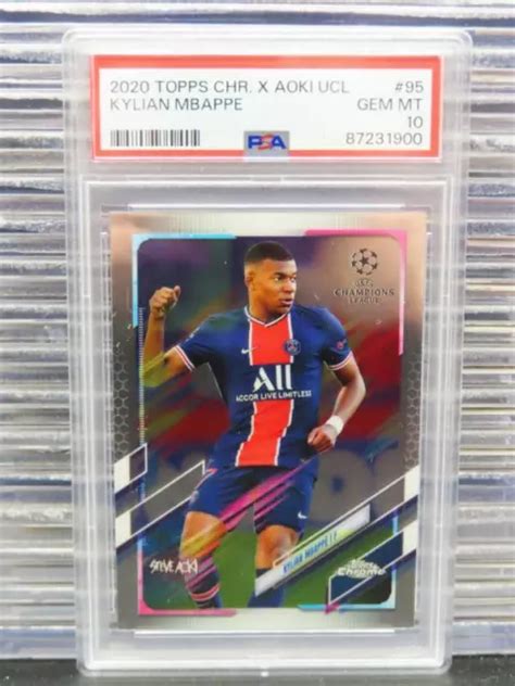 Topps Chrome X Steve Aoki Uefa Kylian Mbappe Psa Psg Eur