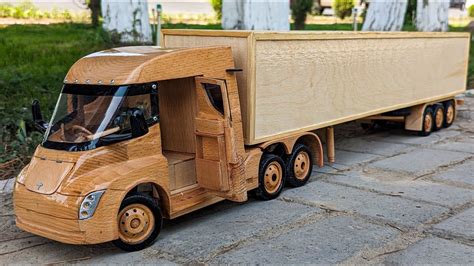 Wood Truck Tesla Semi DayCab Tractor Truck Awesome Woodcraft YouTube