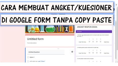 Cara Membuat Angket Kuesioner Dengan Google Form Tanpa Copy Paste Youtube