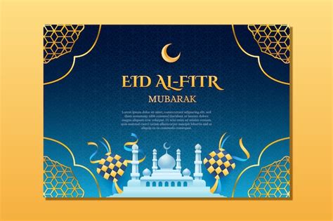 Free Vector Realistic Eid Al Fitr Greeting Card Template