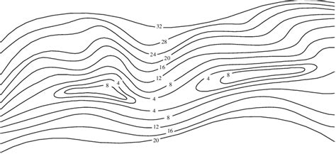 Contour Lines Representing A Topographic Surface Download Scientific