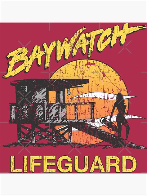 "Baywatch Lifeguard Sunset 1989" Poster for Sale by AstroZombie6669 | Redbubble