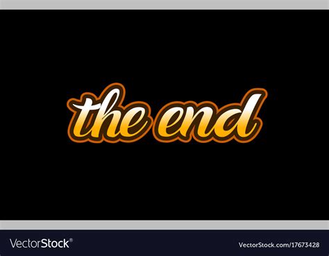 End Word Text Banner Postcard Logo Icon Design Vector Image