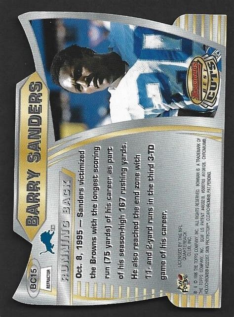 Bowman S Best Cuts Refractor Bc Barry Sanders Nmmt Lions Ebay