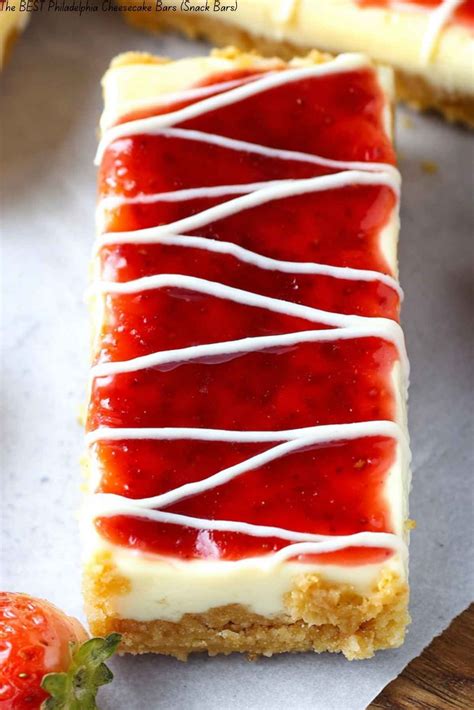The BEST Philadelphia Cheesecake Bars (Snack Bars) | JustWorthi