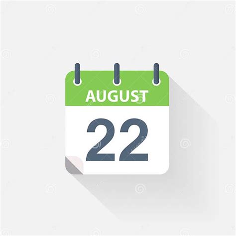 22 De Agosto Icono Del Calendario Ilustración Del Vector Ilustración