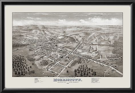 Morristown NJ 1876 Restored Map | Vintage City Maps