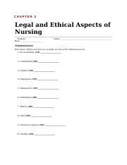 Study Guide CHAPTER 3 Docx CHAPTER 3 Legal And Ethical Aspects Of