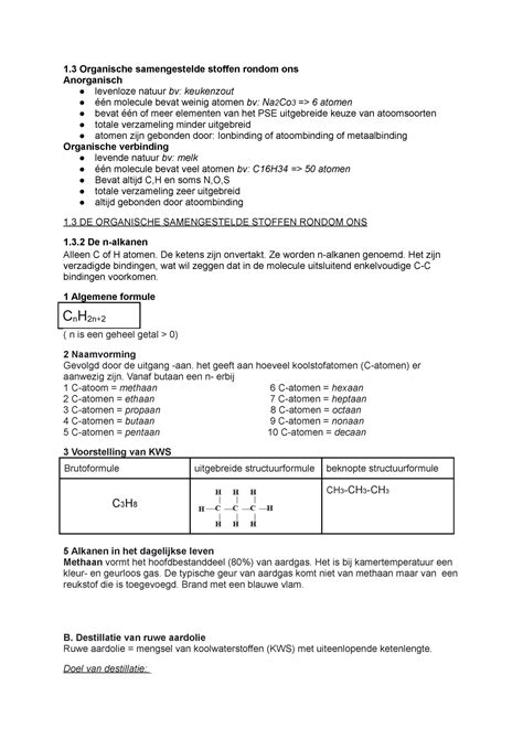 Chemie Anorganische En Organische Stoffen Organische Samengestelde