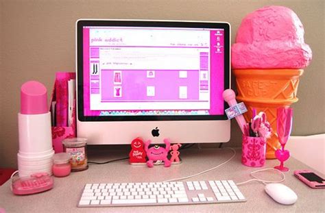 Pin By Lisa Souders On Pink Pink Pink Desk Computer