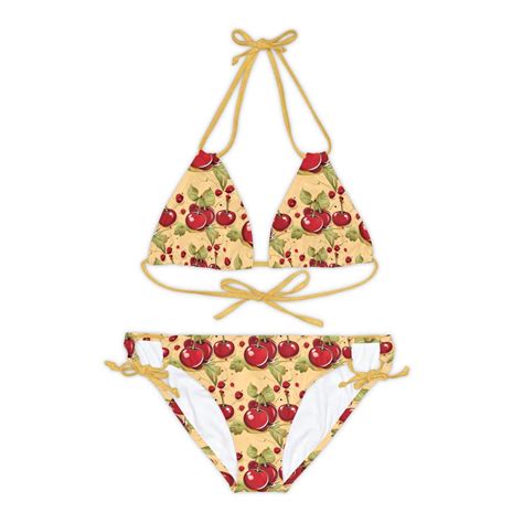 Strappy Bikini Set Cherry Oh Baby Summer Style Beach Ready Swimwear Fruity Vibes Strap Colors