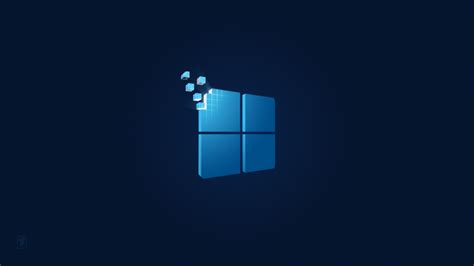 Windows 11 Wallpaper 4K, Dark blue, Windows logo