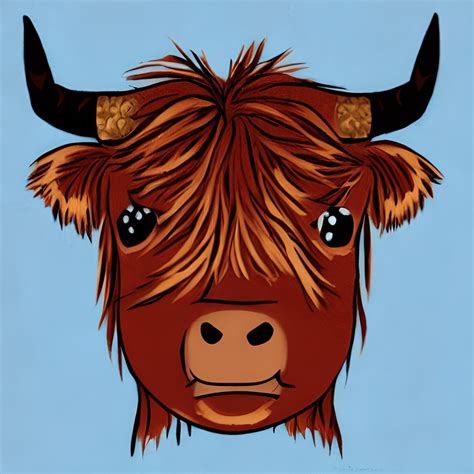 Highland Cow Cartoon Graphic · Creative Fabrica