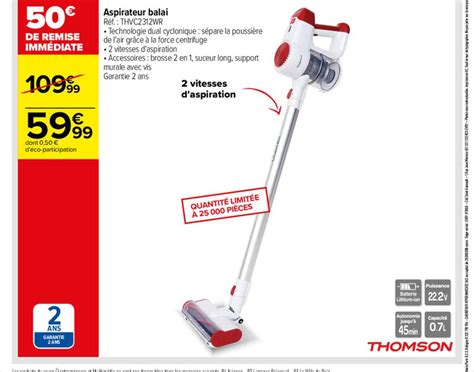 Promo Aspirateur Balai Thomson Chez Carrefour Icatalogue Fr