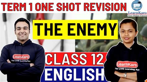 The Enemy Class 12 Cbse Term 1 English Vistas One Shot Revision For Class 12 Youtube