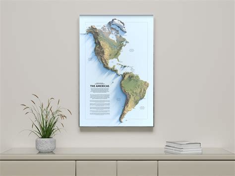 Vibrant Horizons The Americas Shaded Relief Map Poster Etsy