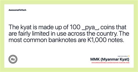 MMK (Myanmar Kyat) | AwesomeFinTech Blog