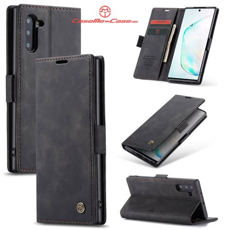 Caseme Samsung Galaxy Note Wallet Stand Magnetic Case Black