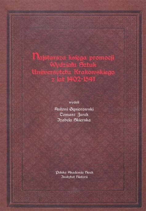 Stara Szuflada Najstarsza Ksi Ga Promocji Wydzia U Sztuk Uniwersytetu