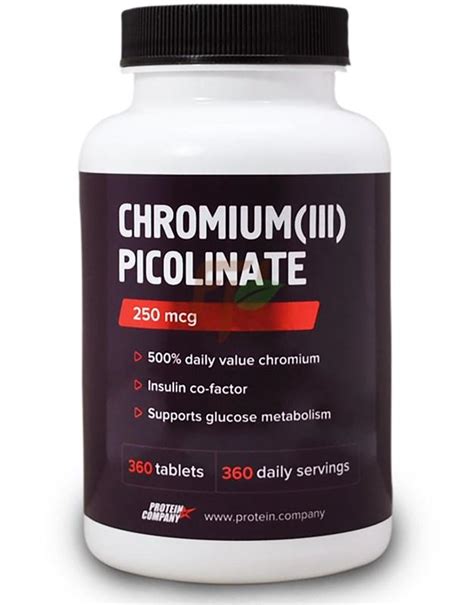 Protein Company CHROMIUM PICOLINATE (250 мкг × 360 таблеток) - Купить ...