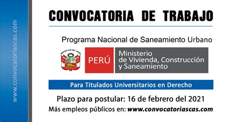 CONVOCATORIA PROGRAMA SANEAMIENTO URBANO CAS 1 Plaza Derecho