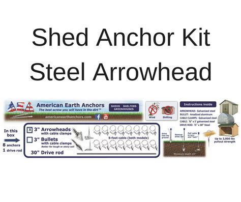 3st 60cc B8 Shed Anchor Kit Steel Arrowhead