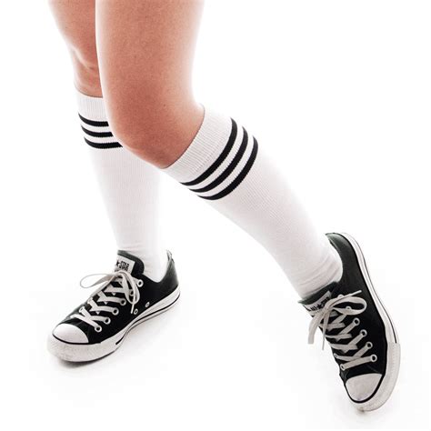 White/Black Tube Knee Socks