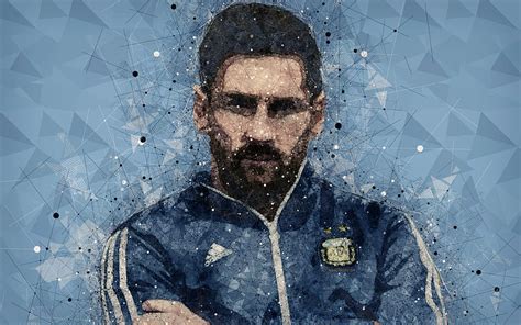 Lionel Messi Argentina National Football Team Creative Art Portrait