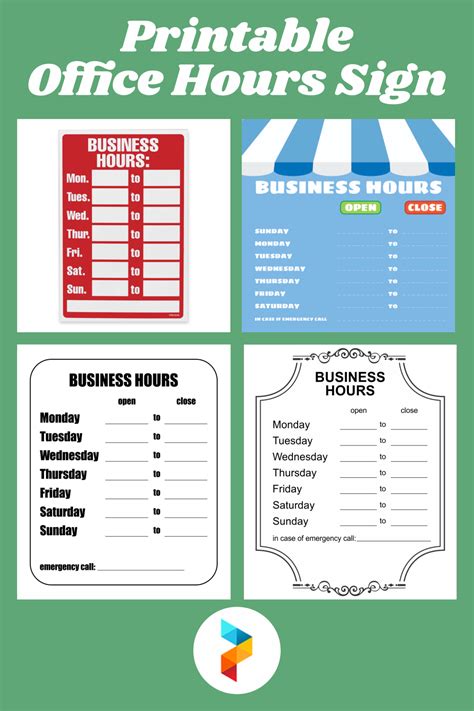 Office Hours Sign - 6 Free PDF Printables | Printablee