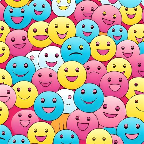 Premium Vector Smiling Emoticons Seamless Pattern Vector Illustration