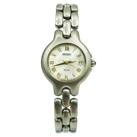 Seiko Vivace Steel Case Mop Roman Dial Satin Steel Quartz Ladies Watch Sxd255 For Sale At 1stdibs