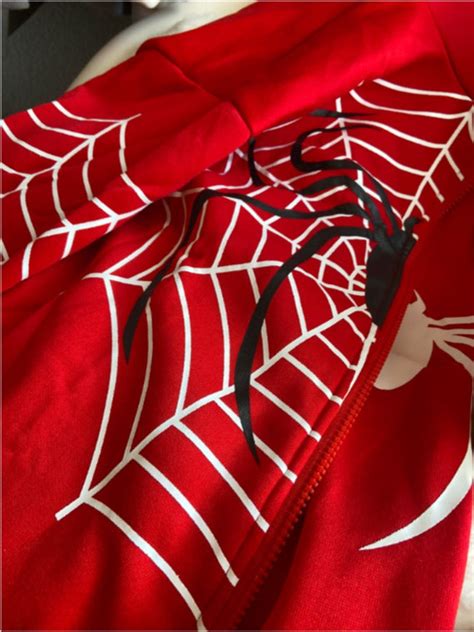 Y2k Red Spider Web Zip Up Jacket Womens Jacket Men Etsy