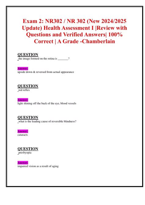 Exam 2 Nr302 Nr 302 New 20242025 Update Health Assessment I