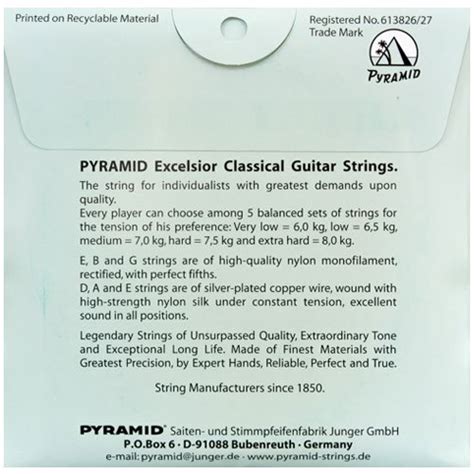 Cordas Viol O De Nylon Pyramid Excelsior Tens O Leve Encorda