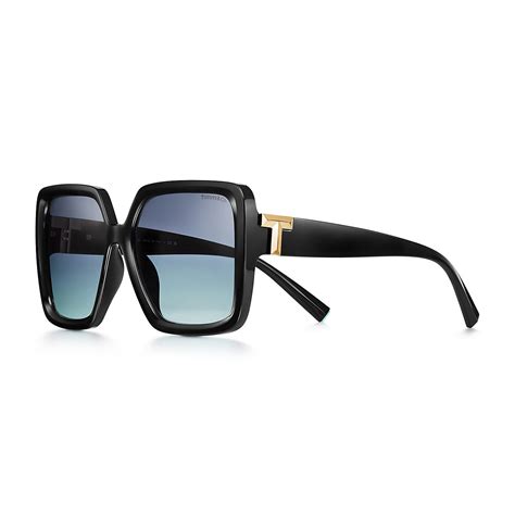 Tiffany T Sunglasses In Black Acetate With Tiffany Blue® Lenses Tiffany And Co