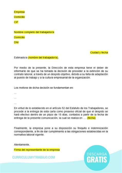 Carta de despido cómo redactarla 3 ejemplos descargables 2023