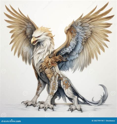 Griffin: a Fantastical Image of an Elegant Eagle in a Detailed ...