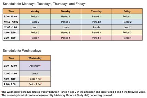 Schedules and School Calendar – YMCA Academy