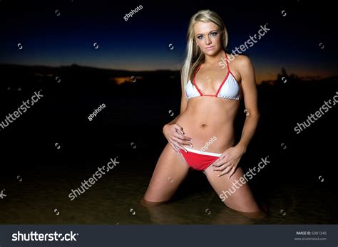 Hot Sexy Blonde On Beach Sunset Stock Photo Shutterstock