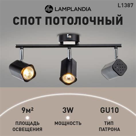 Светильник потолочный настенный поворотный Lamplandia L1387 KIPUKA-3 ...