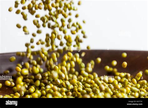 Dried Mung Beans Falling Stock Photo Alamy